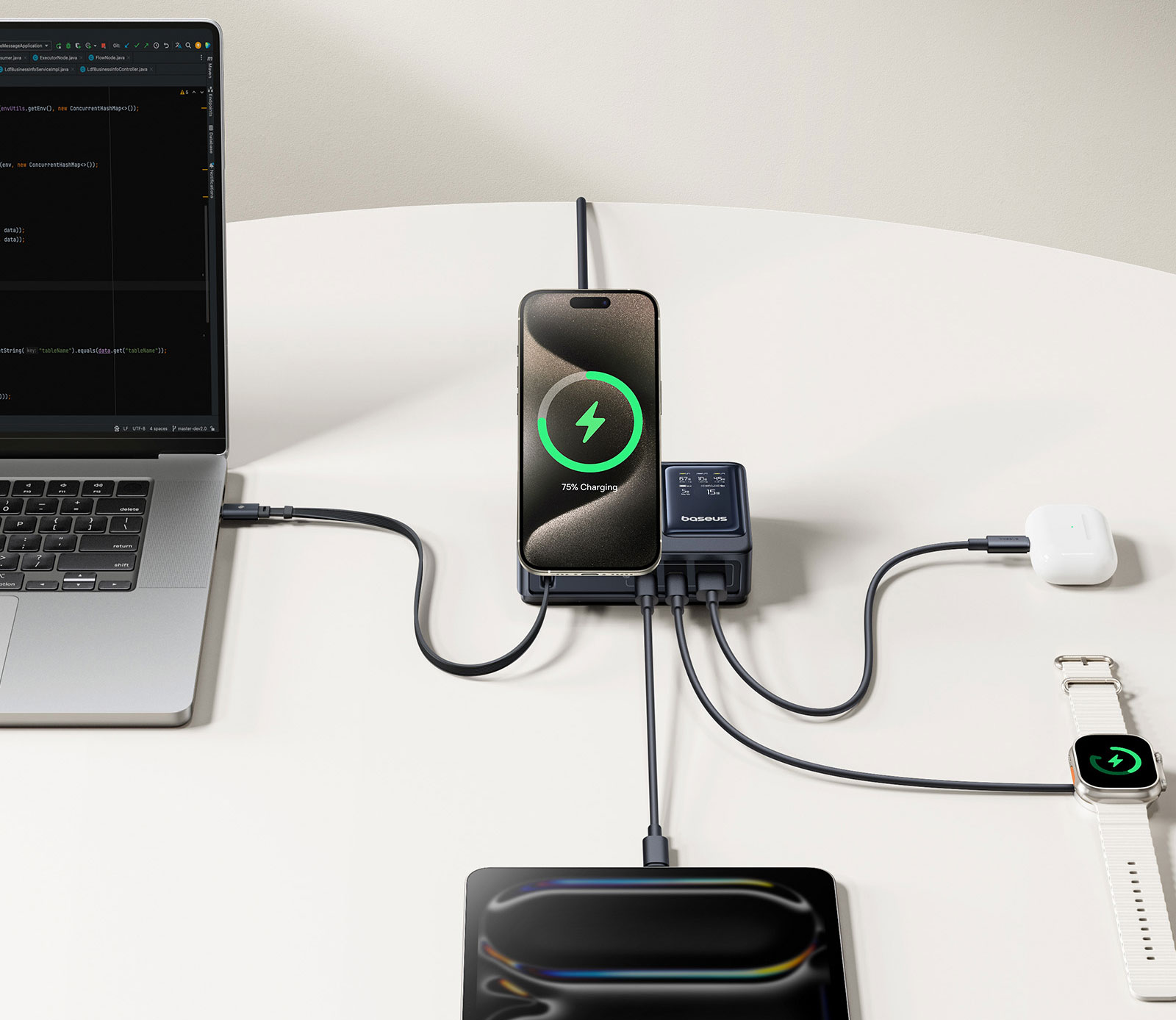 Baseus Nomos 5-in-1 Desktop Charger Qi2 140W desktop
